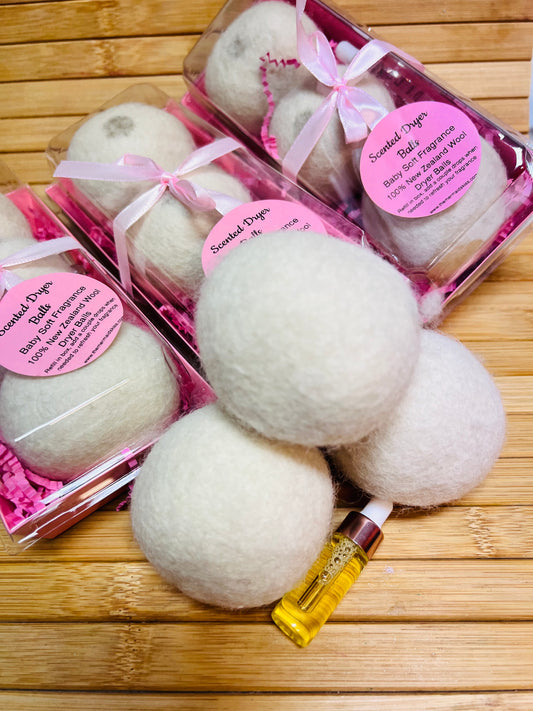 Scented Dryer Balls 100% New Zealand Wool and Refill